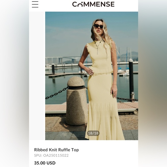 Yellow Sleeveless Ruffle Top - Picture 2 of 3